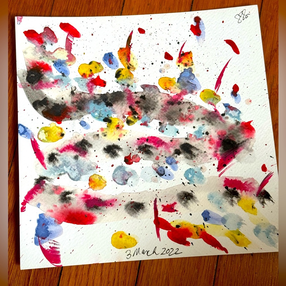 Original signed watercolor  9 inches square